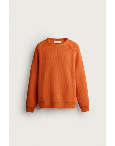 자라 레귤러핏 라운드넥 펄 니트 스웨터 9598/327/614 BURNT ORANGE