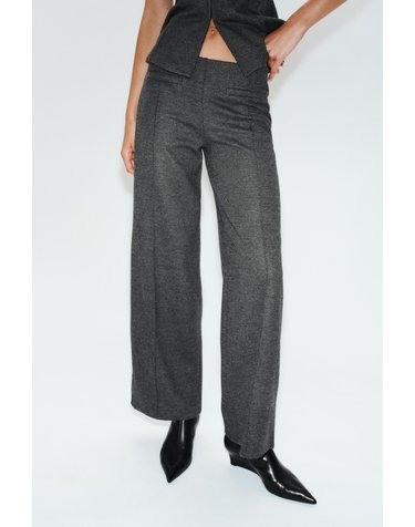 자라 미드라이즈 플리츠 와이드 팬츠 5067/690/809 MID-GREY