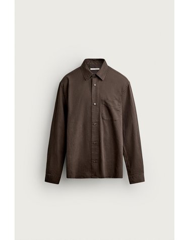 자라 레귤러핏 워시드 이펙트 긴팔 셔츠 6887/417/716 DARK BROWN