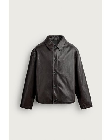 자라 박시핏 레더 이펙트 오버셔츠 5854/854/717 CHOCOLATE