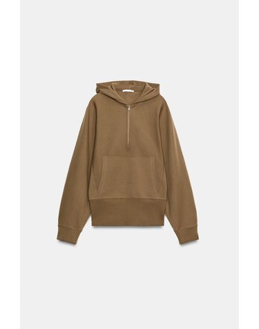 자라 볼륨 하프집업 후드 스웨트셔츠 3253/700/709 DARK TAN