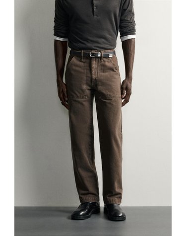 자라 스트레이트핏 워싱 데님 팬츠 6265/402/700 BROWN