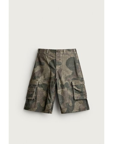 자라 카모 프린트 카고 버뮤다 팬츠 6688/302/505 KHAKI