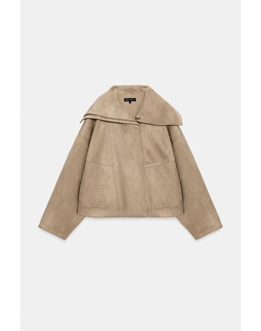자라 와이드 칼라 집업 봄버 자켓 4344/652/746 LIGHT BEIGE