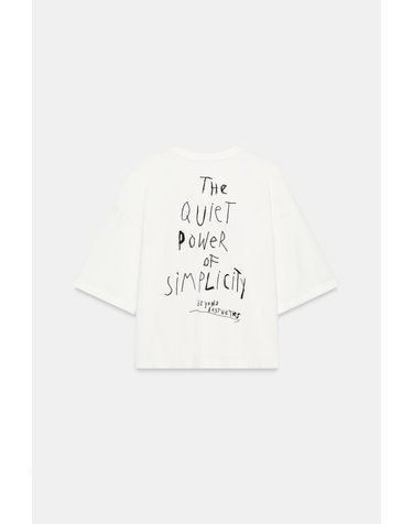 자라 레귤러핏 텍스트 반팔 티셔츠 0085/153/250 WHITE