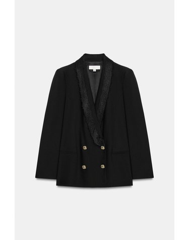 자라 레이스 더블브레스트 블레이저 7969/666/800 BLACK