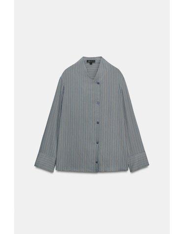 자라 스트라이프 크로스 긴팔 셔츠 1361/435/102 GREY / TAN