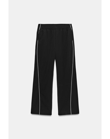 자라 배색 트림 테크니컬 와이드 팬츠 4813/827/800 BLACK