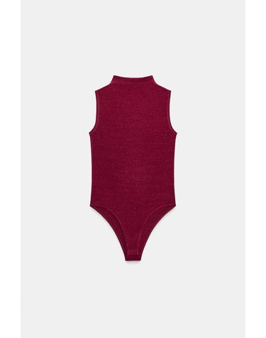 자라 터틀넥 린넨 민소매 바디수트 3641/823/605 BURGUNDY