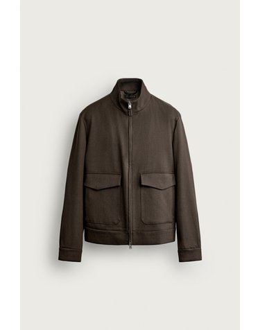 자라 집업 플랩 포켓 오버셔츠 5854/054/700 BROWN