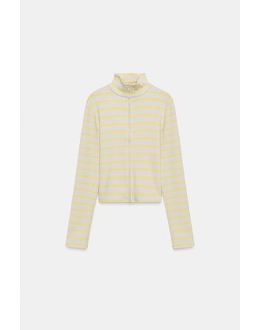 자라 스트라이프 하이넥 집업 자켓 5063/822/306 LIGHT YELLOW