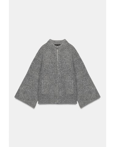 자라 와이드 소매 집업 가디건 4192/108/802 GREY