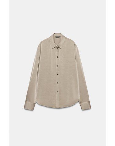 자라 골드 버튼 새틴 긴팔 셔츠 8741/267/506 LIGHT KHAKI