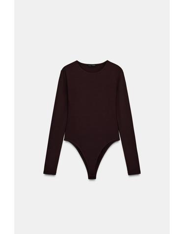 자라 라운드넥 긴소매 바디수트 1026/800/716 DARK BROWN