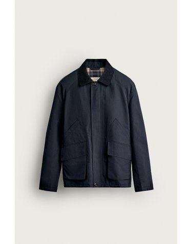 자라 레귤러핏 코듀로이 칼라 자켓 2753/253/422 DARK NAVY