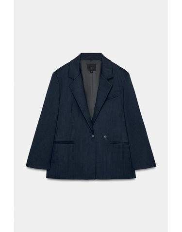 자라 스트라이프 오버사이즈 블레이저 2010/704/422 DARK NAVY