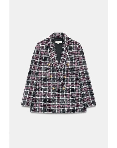 자라 체크 숄더패드 블레이저 7974/110/084 BLACK / WHITE