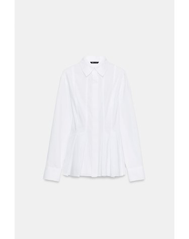 자라 플리츠 포플린 긴팔 셔츠 8059/577/250 WHITE