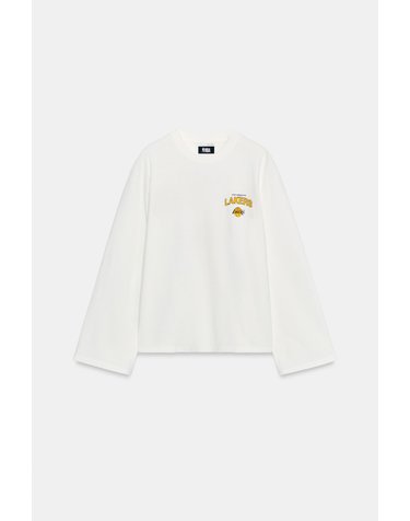 자라 레귤러핏 프린트 긴팔 티셔츠 0085/155/250 WHITE