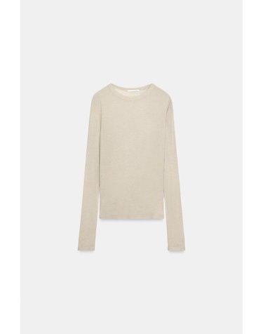 자라 라운드넥 울 혼방 긴팔 티셔츠 3641/705/737 BROWN / TAUPE
