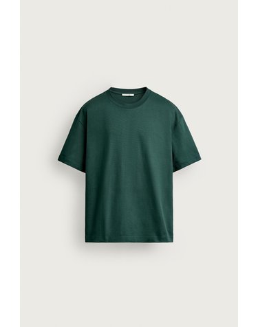 자라 헤비 코튼 라운드넥 반팔 티셔츠 1887/410/500 GREEN