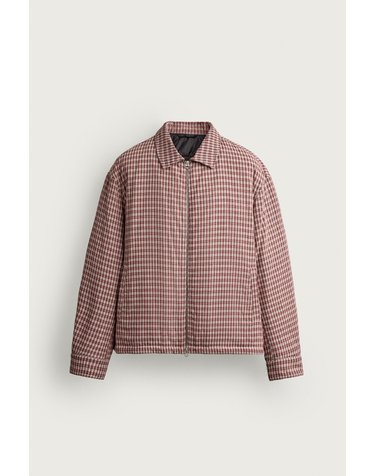 자라 체크 퀼팅 릴렉스핏 오버셔츠 1437/340/600 RED