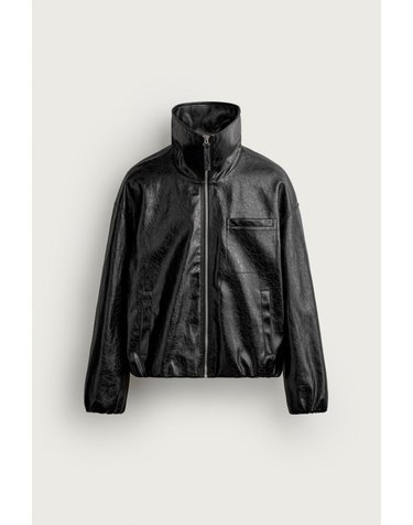 자라 크롭 스탠드 칼라 집업 자켓 3286/310/800 BLACK