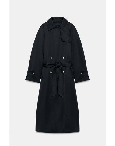 자라 울 혼방 벨트 트렌치 코트 7522/246/422 DARK NAVY