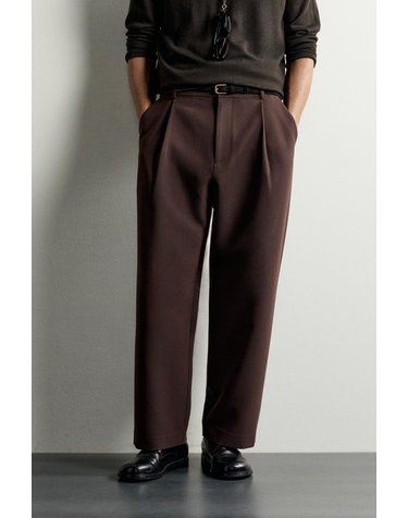 자라 릴렉스핏 플리츠 팬츠 8281/740/971 GARNET