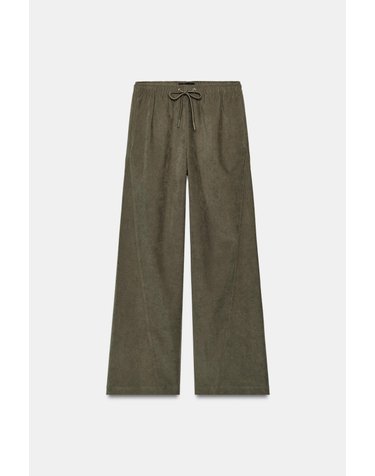 자라 드로스트링 밴딩 와이드 팬츠 8372/261/505 KHAKI