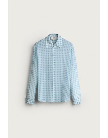 자라 체크 울 릴렉스핏 긴팔 셔츠 5854/006/406 LIGHT BLUE