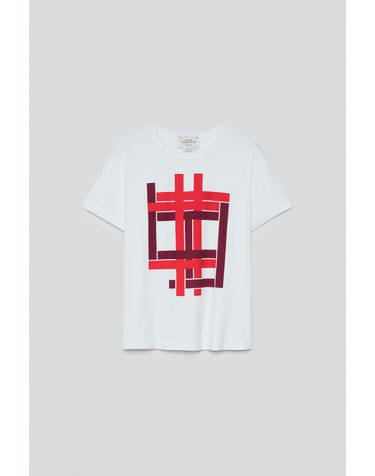 자라 메이즈 프린트 반팔 티셔츠 6085/004/061 WHITE / RED