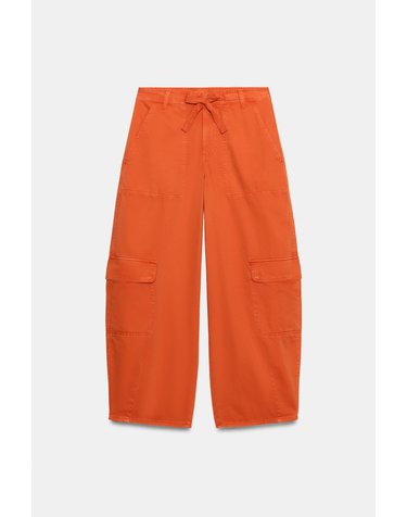 자라 오버사이즈 코튼 카고 팬츠 0695/250/615 ORANGE