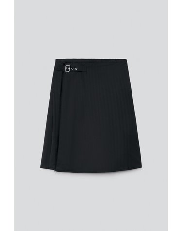 자라 헤링본 울 혼방 킬트 스커트 3692/904/800 BLACK