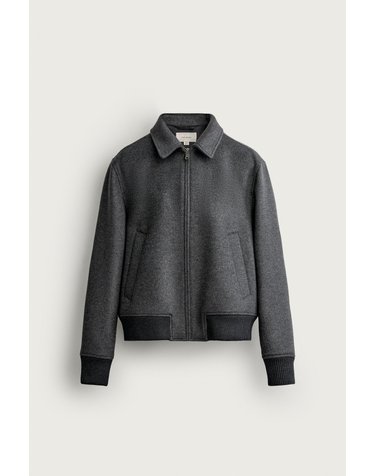 자라 레귤러핏 울 혼방 집업 자켓 4517/500/803 GREY MARL