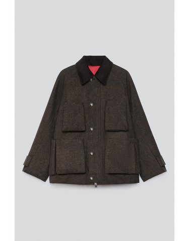 자라 리버서블 코듀로이 칼라 자켓 1591/001/724 BROWN MARL