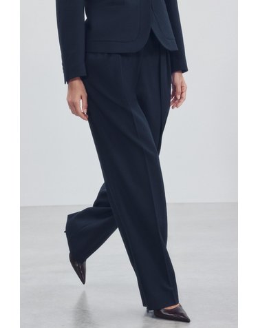 자라 와이드 플리츠 슬랙스 팬츠 2010/788/401 NAVY BLUE