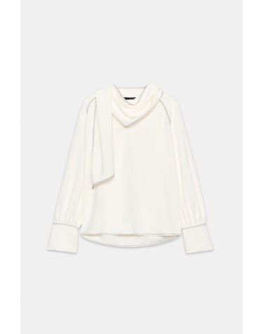 자라 스카프 스티치 긴팔 블라우스 8870/572/251 OYSTER-WHITE