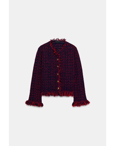 자라 프레이드 라운드넥 가디건 3991/107/076 RED/NAVY