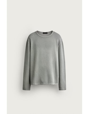 자라 골지 텍스처 긴팔 맨투맨 0526/349/982 SEA GREEN