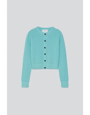 자라 크롭 캐시미어 버튼 가디건 5755/900/402 TURQUOISE