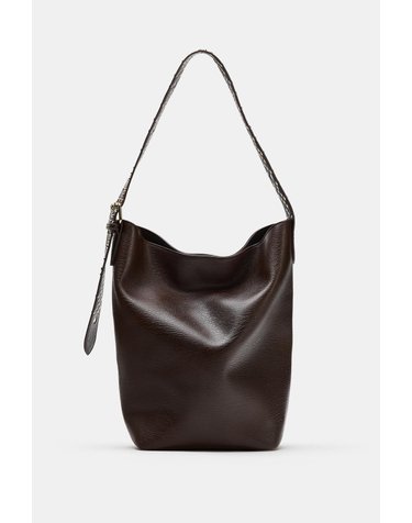 자라 스터드 핸들 숄더백 6069/810/709 DARK TAN