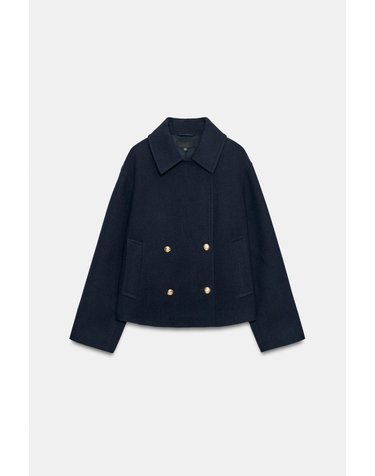 자라 더블브레스트 숏 코트 3046/353/401 NAVY BLUE