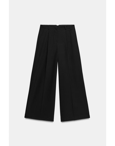자라 플리츠 와이드 팬츠 2018/992/800 BLACK