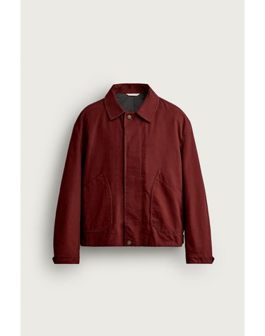 자라 릴렉스핏 코튼 퀼팅 자켓 1437/501/681 BURGUNDY