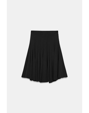 자라 볼륨 플레어 미디 스커트 4088/243/800 BLACK