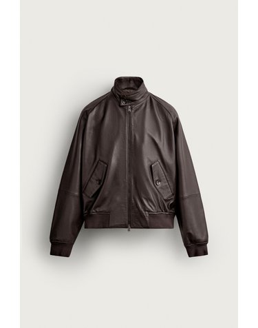 자라 릴렉스핏 레더 하이넥 자켓 2521/652/716 DARK BROWN