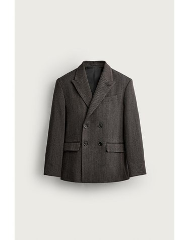 자라 울 혼방 레귤러핏 블레이저 6800/887/700 BROWN