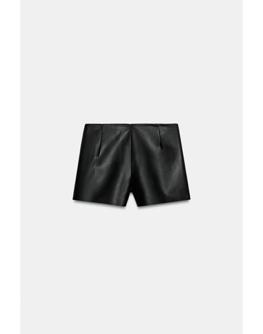 자라 레더 이펙트 반바지 1255/592/800 BLACK