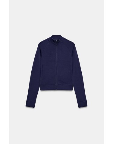 자라 슬림핏 하이넥 래글런 집업 자켓 3641/827/401 NAVY BLUE